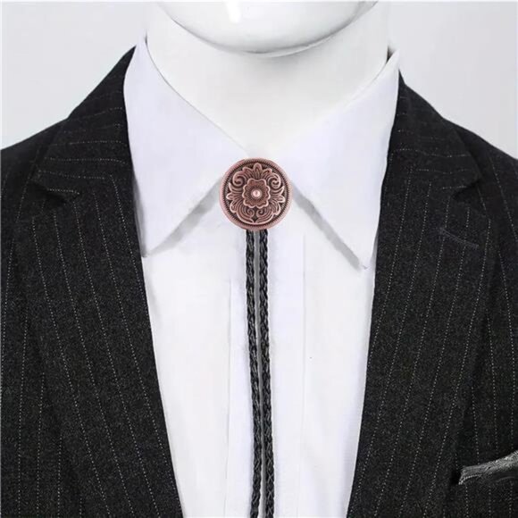 Floral Bolo Tie for Men Womens Small Copper - Picture 2 of 6